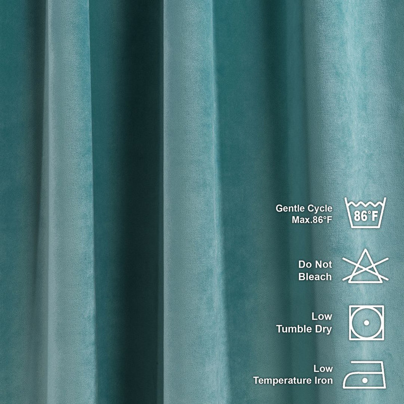 Room Darkening Single Curtain Panel, Dark Turquoise, 245cm Width x 375cm Drop