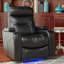  Fauteuil inclinable électrique en cuir noir avec lumières ambiantes Bolero