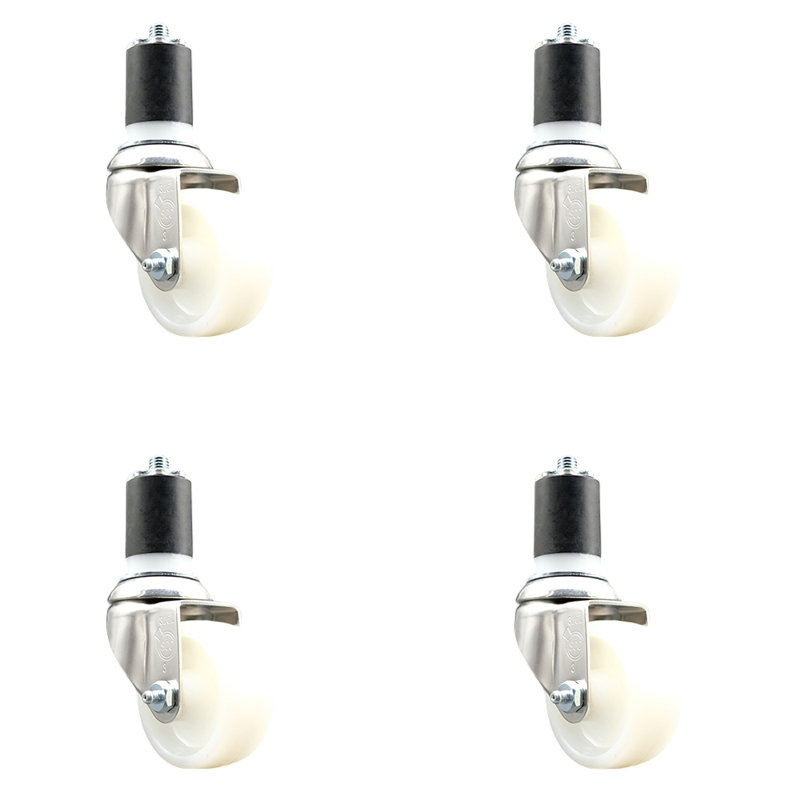 Roulettes pivotantes, H 3 po x l 3 po