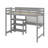 Twin Size Wooden Loft Bed With Shelves, Desk And Writing Board-388965013-388965014