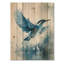 Martin-pêcheur au-dessus de l'eau II - Décoration murale en bois d'oiseau - sur bois de pin naturel-914486915