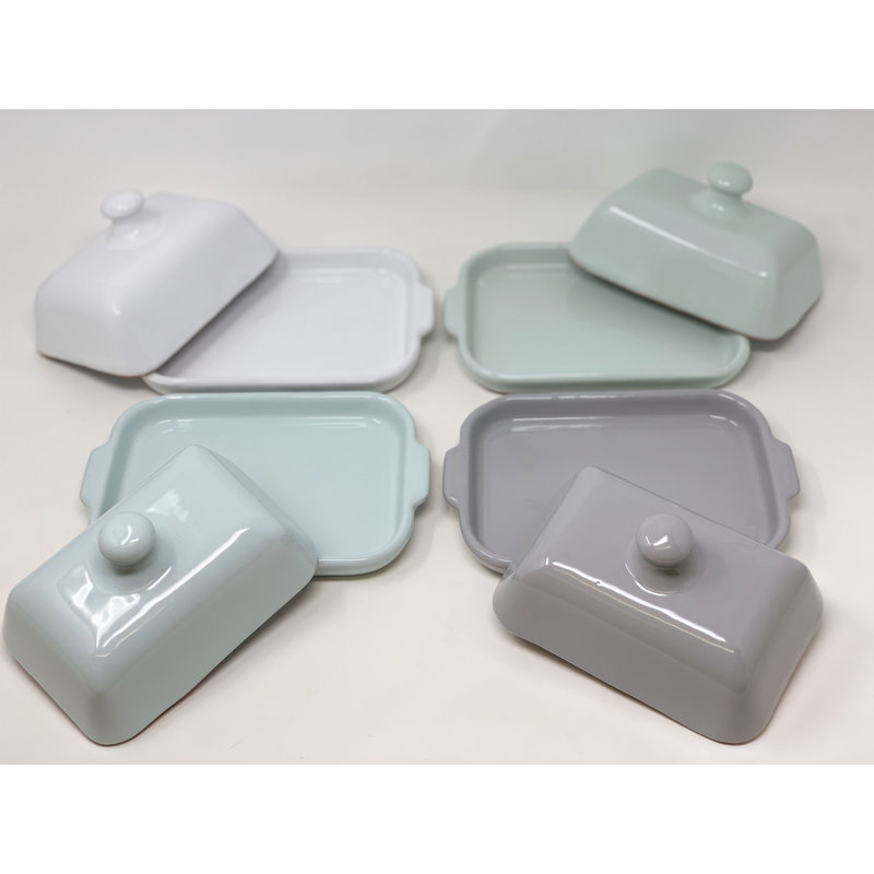 Cassiopeia Butter Dish with Lid, White