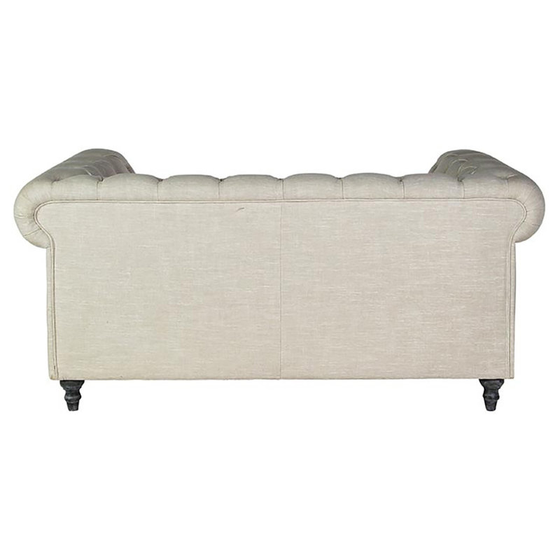 Milan 71'' Linen Rolled Arm Settee