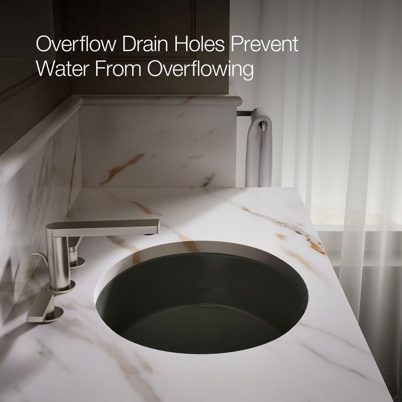 Verticyl Ceramic Oval Undermount Bathroom Sink with Overflow, Thunder Gray
