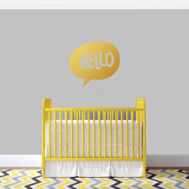 Text & Numbers Non-Wall Damaging Wall Decal, Gold