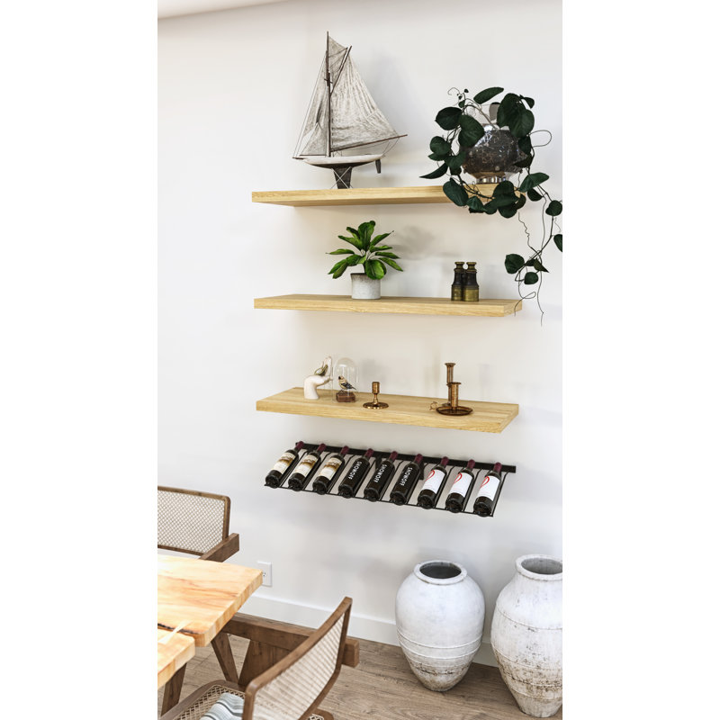 W Series Wine Rack Presentation Row 9 Bottles, Satin Black