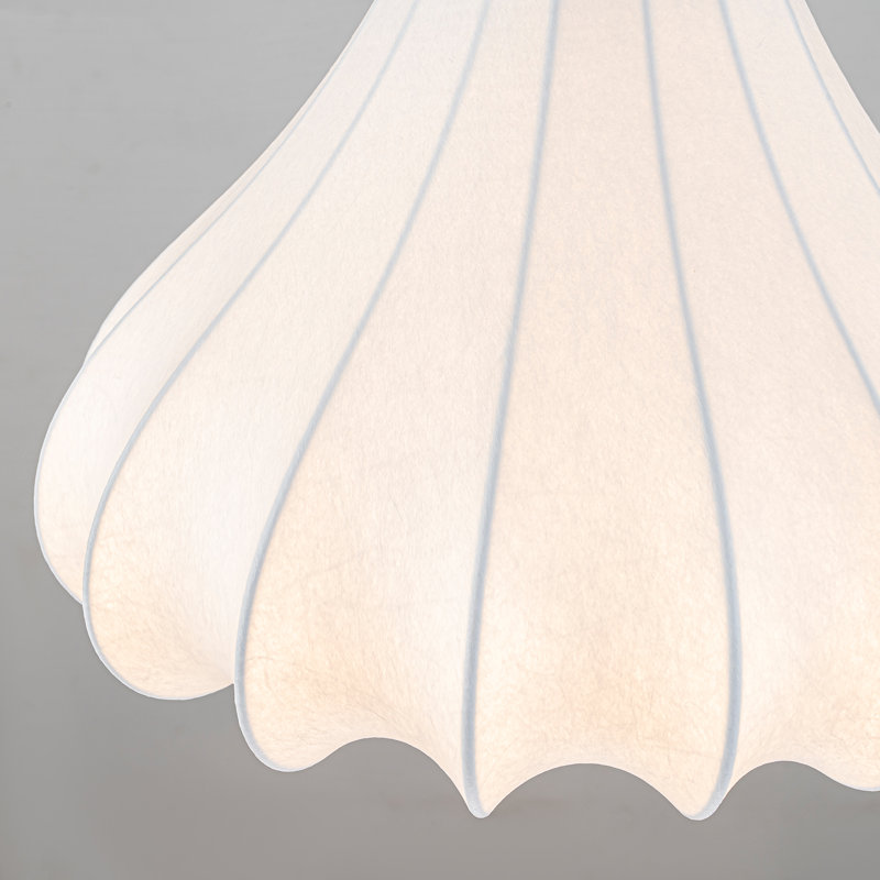 Luminaire suspendu moderne en soie blanche avec abat-jour à hauteur réglable pour îlot de cuisine, homologué ETL UL, 110 V (l 13,78 po x H 18,9 po à 97,64 po)