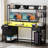  59" Computer Desk With Storage Hutch, LED Lights & Power Outlets, Home Office Desk With Lockable Drawers & Monitor Stand-494152458
