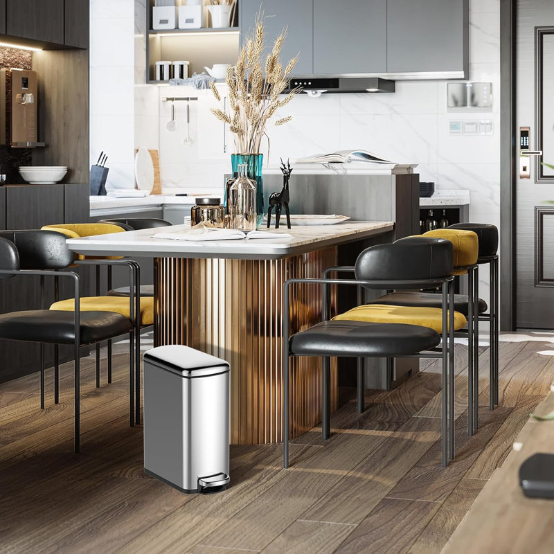 Ensemble de poubelles de cuisine, poubelles en acier inoxydable 7,92 gallons et 1,59 gallons