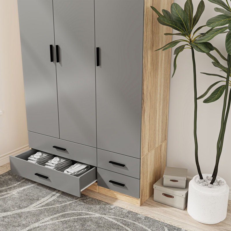 Retonia Manufactured Wood Wardrobe, Ash Grey