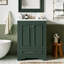 Ensemble de meuble-lavabo 24 po avec lavabo en céramique, armoire de rangement autoportante moderne avec poignées argentées, portes à fermeture douce-1934393773