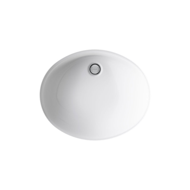 Caxton® Vitreous China Oval Undermount Bathroom Sink and Glazed Underside, White