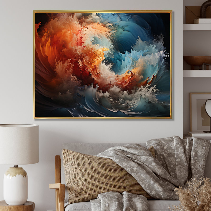 «Jakylee Storm Chaos Unleashed», reproduction sur toile, H 16 po x l 32 po, Cadre flottant doré