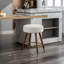Tabouret pivotant à hauteur de comptoir pivotant à 360 ° de style Mid-Century blanc - moderne, revêtement, ton de bois brun