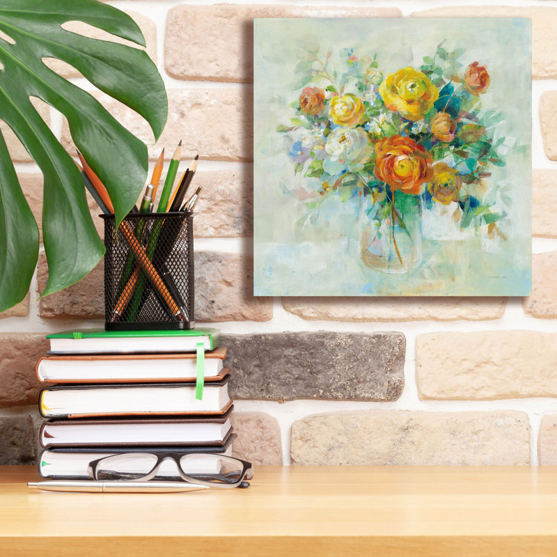 «Blooming Splendor 1» par Danhui Nai, art mural sur toile, H 12 po x l 12 po
