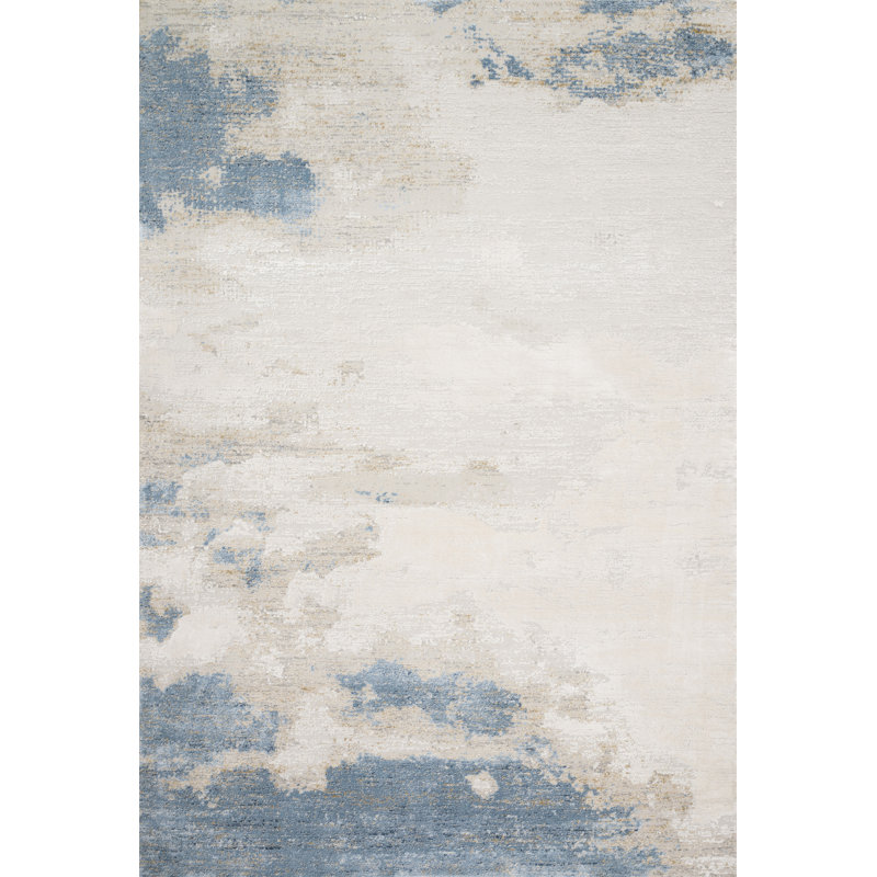 Square Jeffrey Abstract 1'6 x 1'6 Sand Area Rug