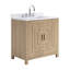 TileBar Studio Vanities Emett Medium Ash 36" Single Vanity with White Quartz Top