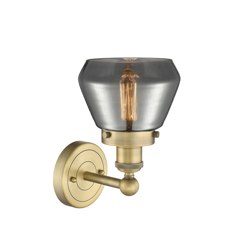 Carrboro Armed Sconce, Plated Smoke, Brushed Brass