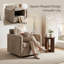 Fauteuil d'appoint rembourrÃ© pivotant Ã  360 degrÃ©s, avec compartiment de rangement dissimulÃ© et accoudoirs carrÃ©s capitonnÃ©s en losanges, comprenant un coussin rÃ©versible