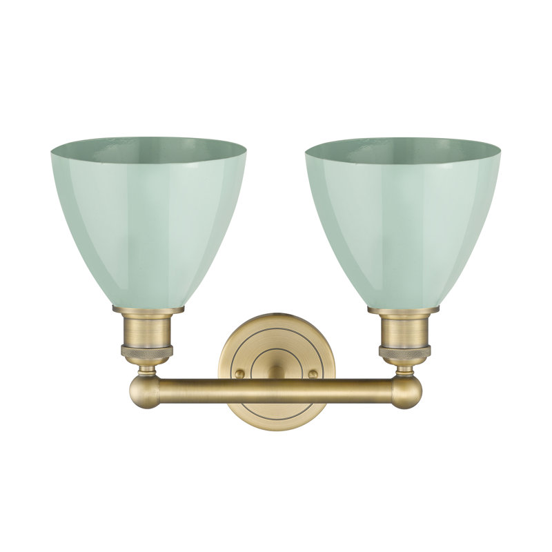 Anjail 2 - Light Dimmable Vanity Light, Seafoam, Brushed Brass