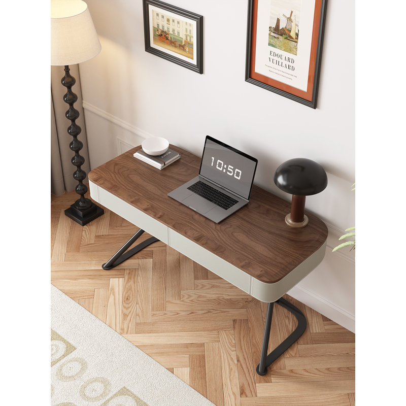 Dollicia Writing Desk, 30" H x 47" W x 23.6" D, Brown