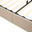 Grand lit plateforme tapissier avec système de rangement hydraulique (beige)-132448775-132448779