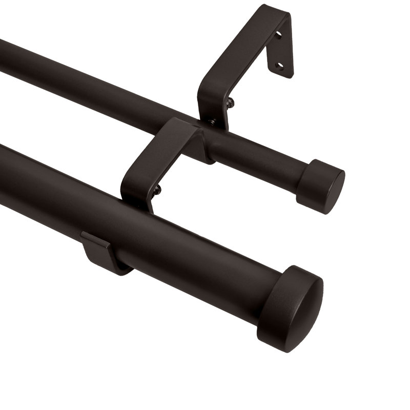 Gwinnett Adjustable Double Curtain Rod, 48" - 84", Oil Rubbed Bronze