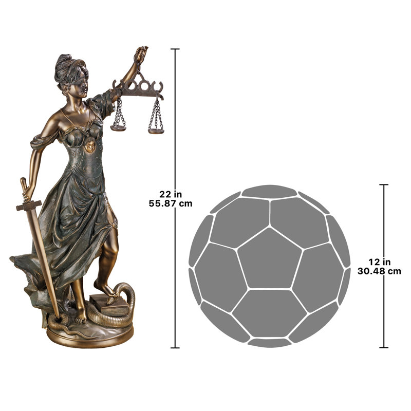 Goddess of Justice Themis Figurine, 22" H x 11" W x 11" D