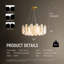 Lustre en albâtre naturel à 8 lumières de 60 cm (23,6 po), lustre en marbre naturel à intensité variable