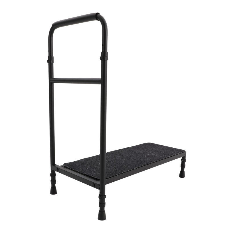 Marchepied réglable avec poignée, aide à la mobilité robuste et antidérapante pour les personnes âgées, Noir