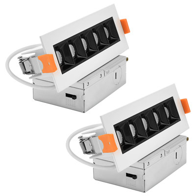 Plafonnier linéaire encastré à DEL 5 lumières LUXRITE, architecturale, 5CCT, CRI90, 11W, 600LM, faisceau 45 ° 120V à intensité variable et intensité variable, paquet de 2