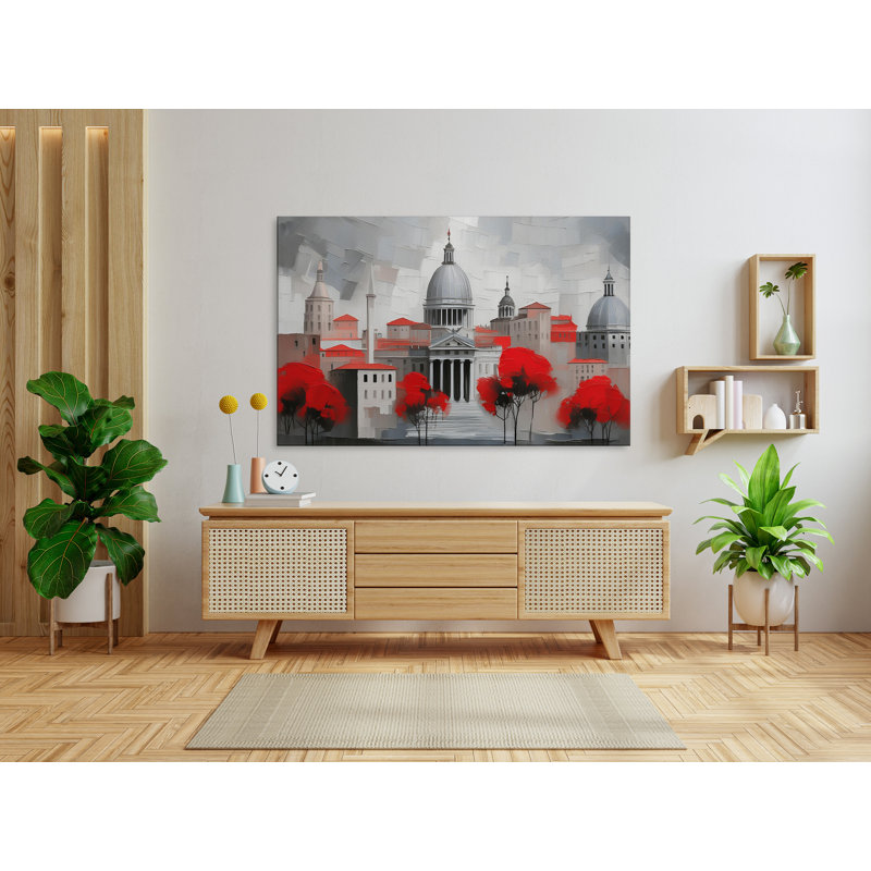 Roman Reverie en rouge, H 32 po x l 48 po