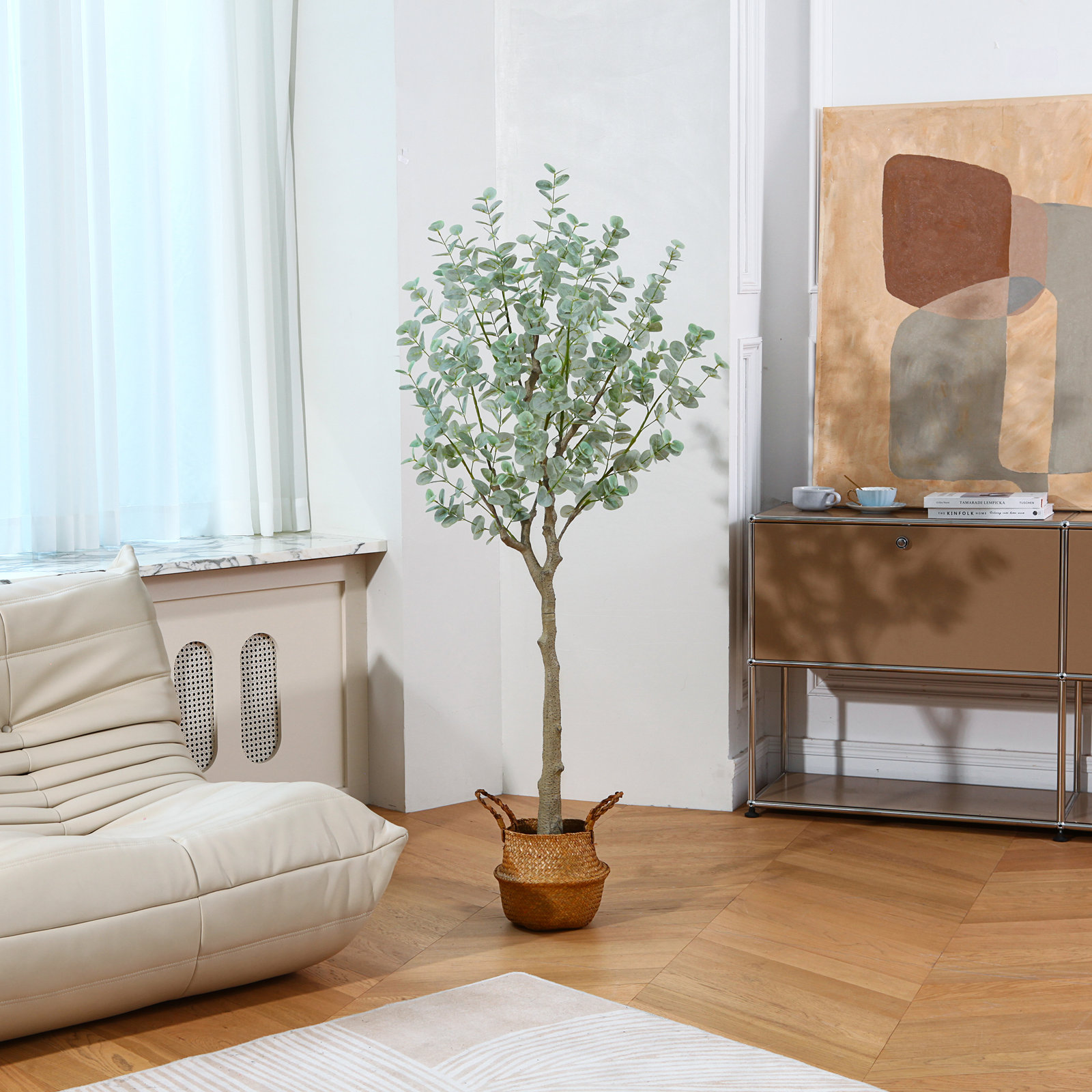 Adcock Eucalyptus Tree in Pot, 1, 59" H x 25" W x 25" D