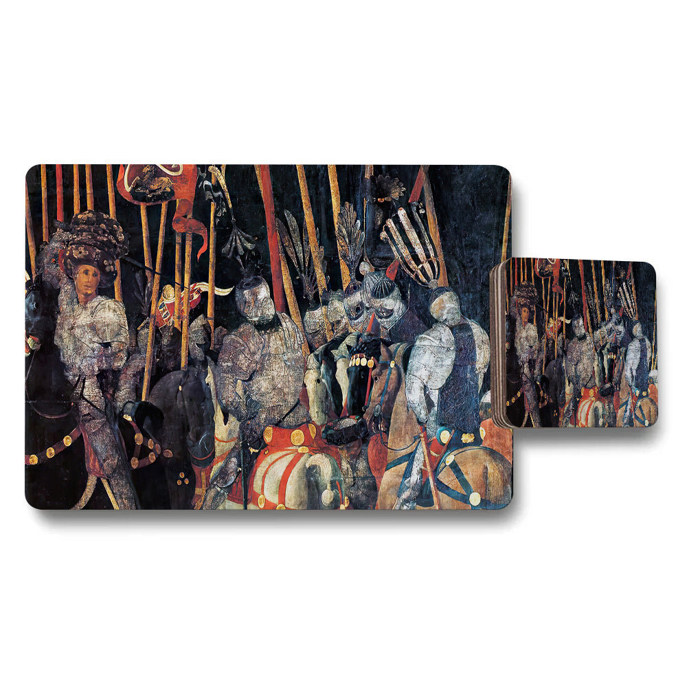 Medieval Knights Placemat and Coaster Set With Historic Artwork