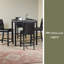 Ensemble de table 5 pièces à hauteur de comptoir, ensemble de table de cuisine en bois avec table carrée et 4 chaises rembourrées, table de salle à manger à hauteur de comptoir avec décoration en cristal et ensemble de chaises pour la cuisine