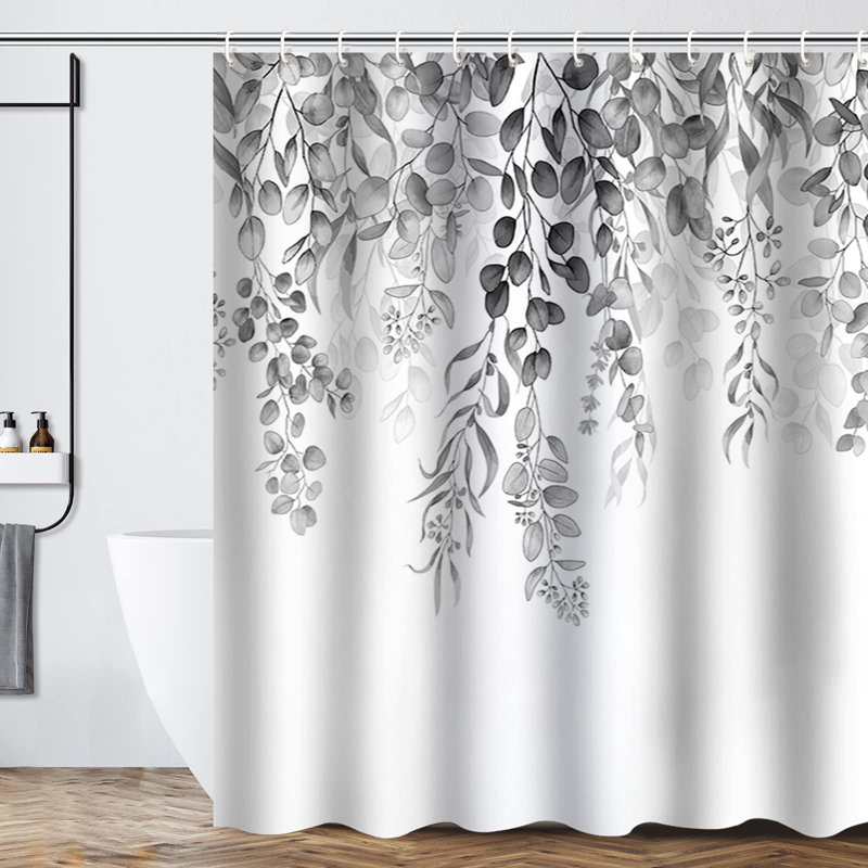 Shower Curtain Mould Proof Mildew Resistant 183x183cm, Bathroom Curtain with 12 Hooks, Waterproof Polyester Fabric Bathtub Curtain, Weighted Hem, Washable, Quick Dry