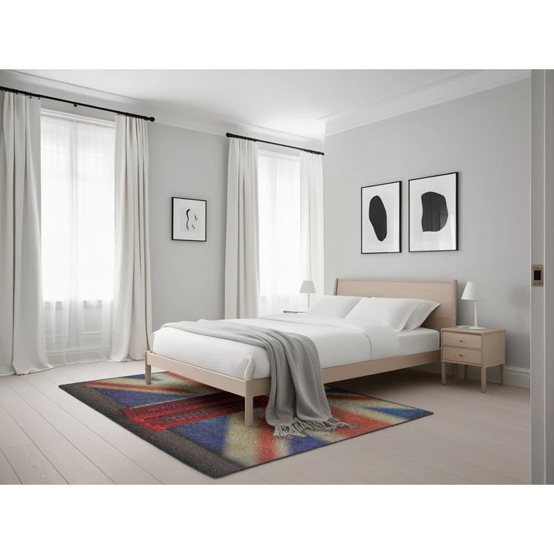 Tapis rouge avec drapeau du Royaume-Uni, Rectangle 5 pi x 7 pi