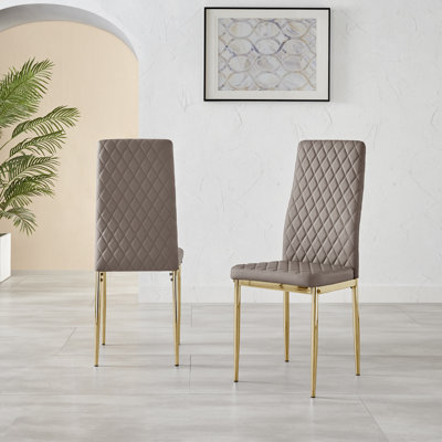Eubanks Faux Leather Upholstered Metal Leg Dining Chair