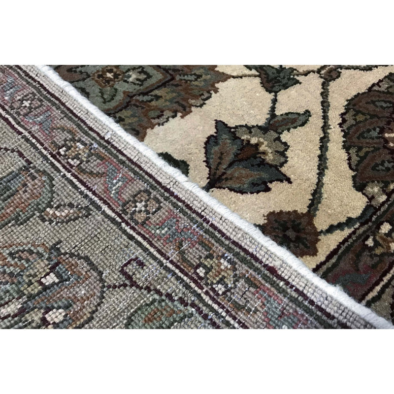 Crown Wool Oriental Area Rug in Ivory/Camel