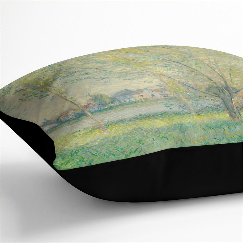 The Willows Scatter Cushion with Filling, 55cm H x 55cm W x 20cm D, Black