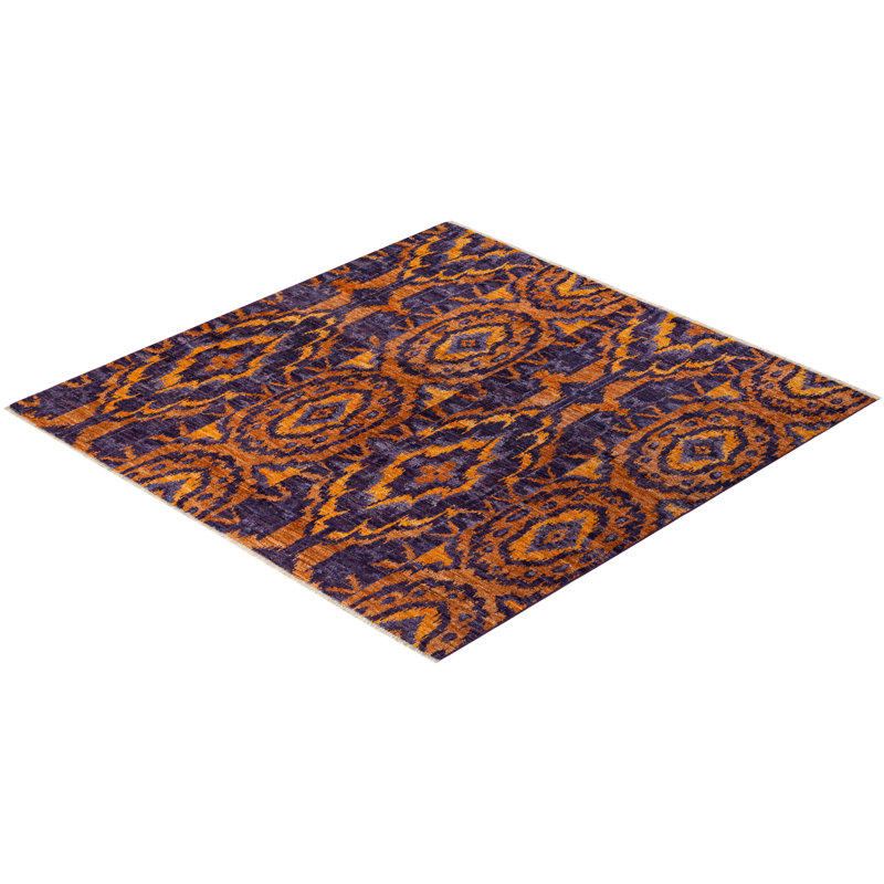 Contemporary One-of-a-Kind 6' 1" X 6' 1" Hand Knotted Area Rug