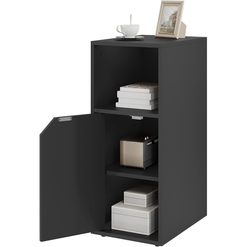 Reoven 25cm W Manufactured Wood Bedside Table, Black