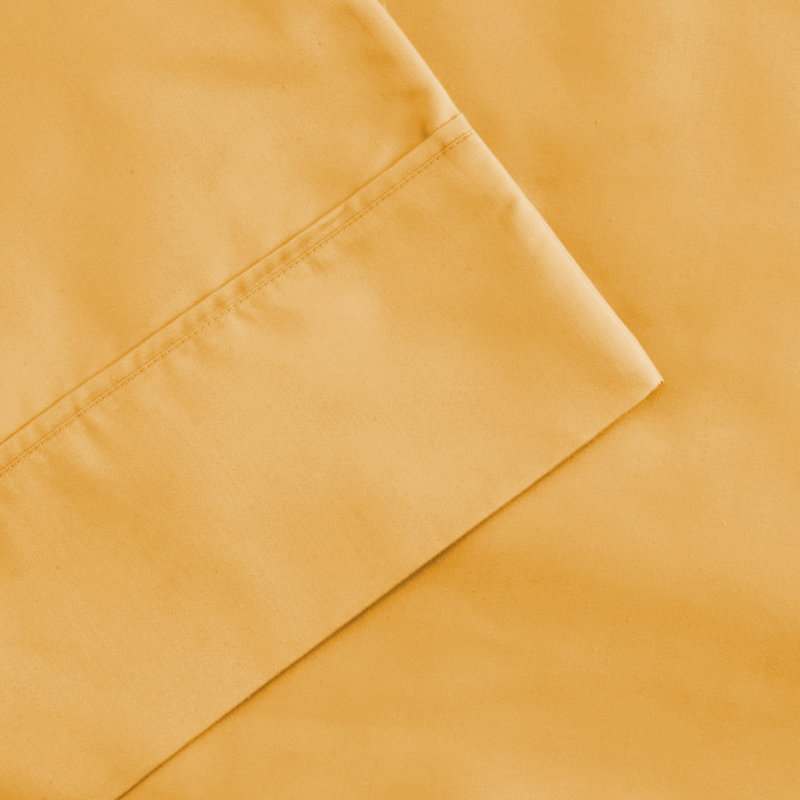 Ensemble de draps en mélange de coton Casa Platino, Ensemble de draps pour lit double + drap-housse + , Doré