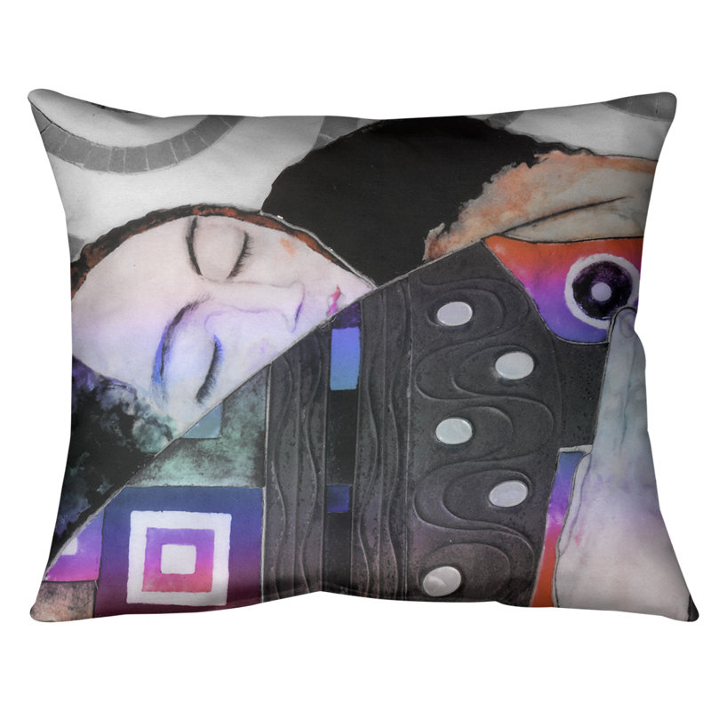 Coussin de support lombaire, Duvet synthétique, 20 po x 14 po, Rouge / dégradé bleu