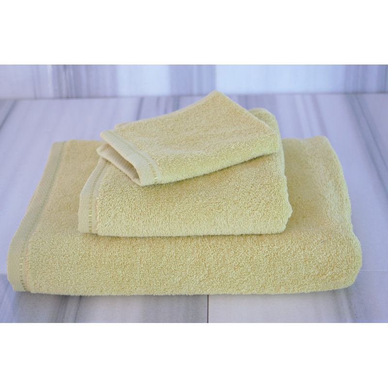 Ensemble de serviettes en coton Diamond Bright, Ligne verte