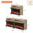 Set Of 2 Fireplace End Table Wooden Side Table For Living Room, 36" Electric Fireplace, 3D Freestanding Fireplace Stove Heater-105744416-105744414