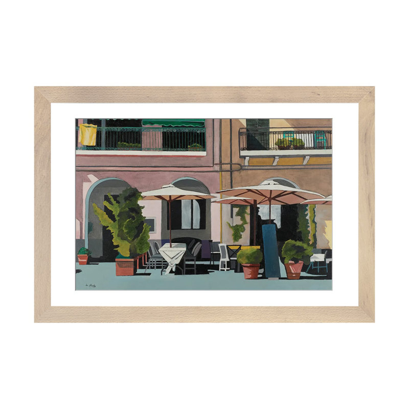 Imperia, Italie, Papier avec cadre en bois naturel ouvert, Blanc, H 16 po x l 24 po x P 1 po