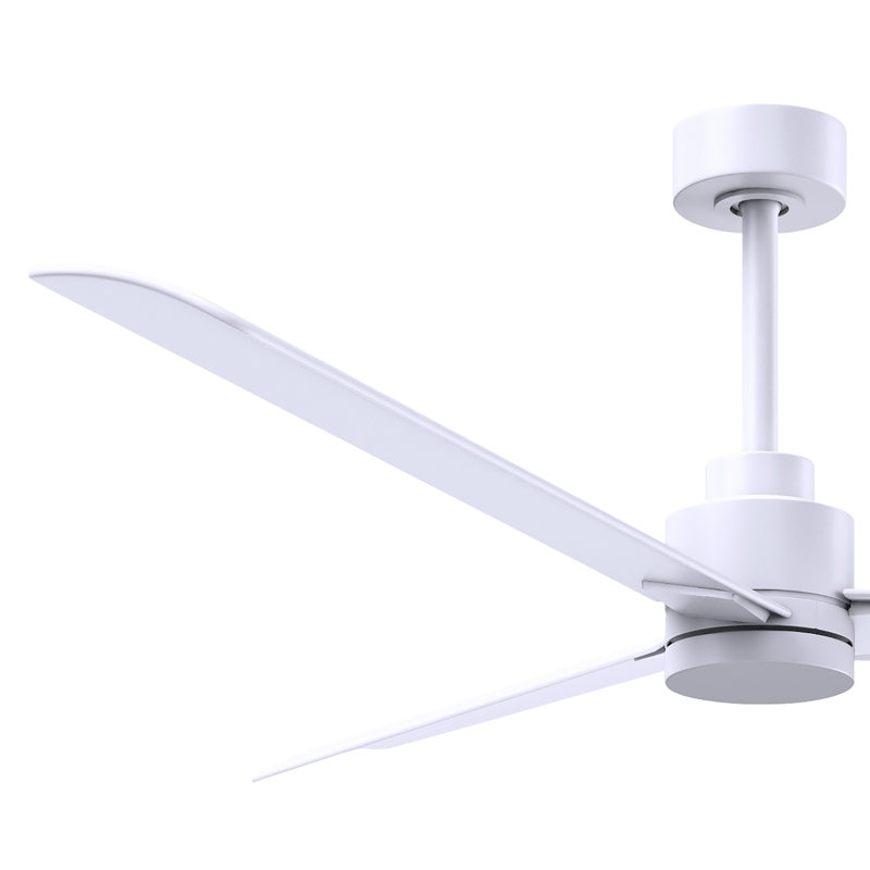 Alessandra Outdoor Downrod Ceiling Fan, Matte White, Matte White