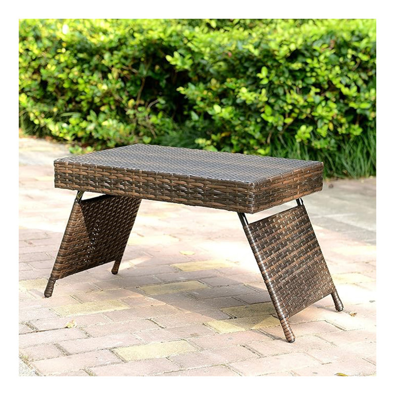 Table portable pliante en osier, brun