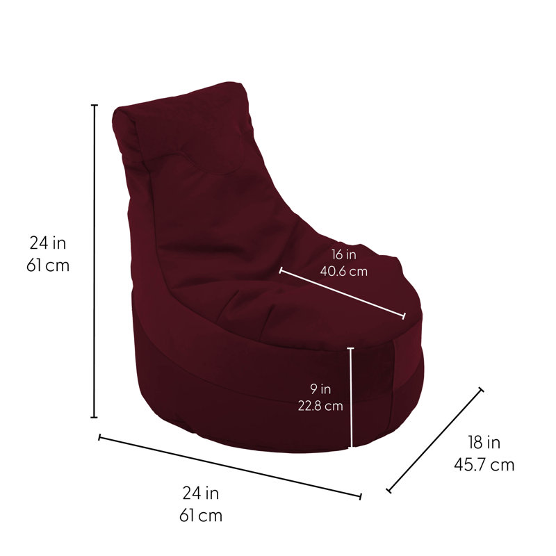 SoftScape Two-Textured Trendy Bean Bag, 2-Piece - Sterl inchg, Red Faux Leather